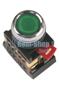 Кнопка ABLF-22 зеленый d22мм неон/240В 1з+1р IEK