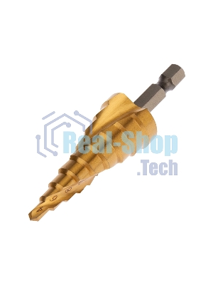 Сверло по металлу ступенчатое Kranz ТИТАН 4,0-20,0 мм 76 мм 65 HRC Р6М5 TiN