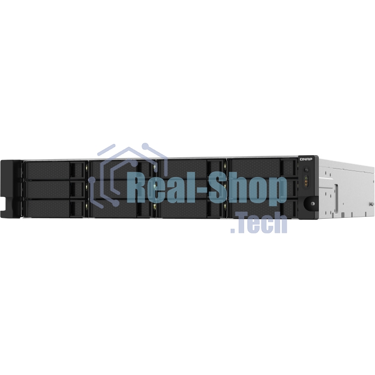Сетевое хранилище без дисков SMB QNAP TS-1232PXU-RP-4G 12-Bay quad-core 64-bit AL324 1.7 GHz rackmount NAS with 250W redundant PSU, 4Gb DDR4 UDIMM RAM (max 1x16GB), SATA 6Gb/s, 2x 10GbE SFP+ LAN, 2x2.5 GbE LAN, 1x PCIe Gen2 x2 slot. W/o RAIL-B02