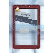 Сенсорное стекло (тачскрин) для Irbis TZ753, белое с красной рамкой