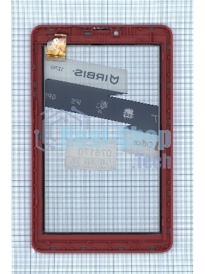 Сенсорное стекло (тачскрин) для Irbis TZ753, белое с красной рамкой
