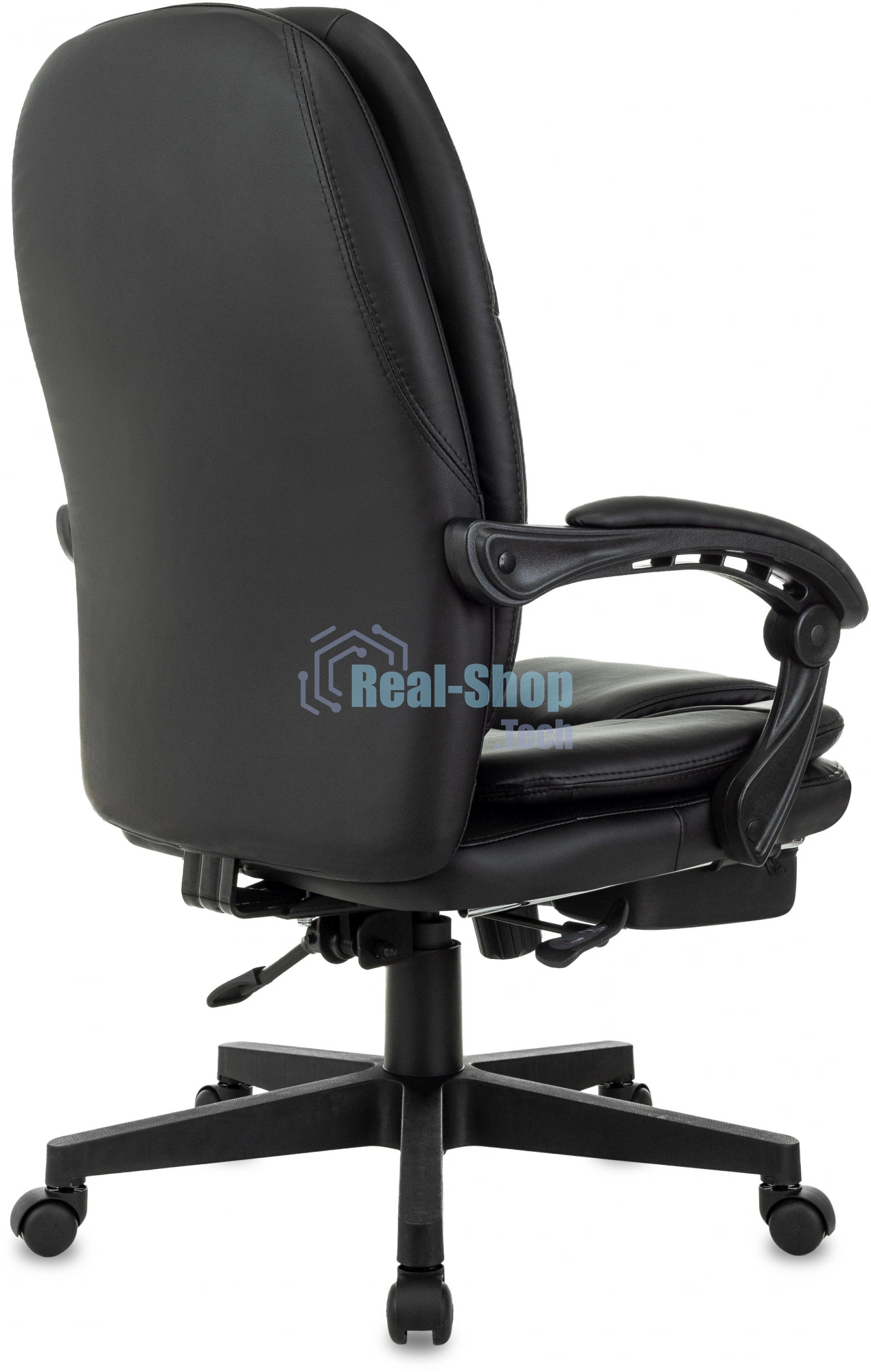 Кресло руководителя Бюрократ CH-868N-F черный, эко.кожа, крестов. пластик, подст. для ног