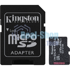 Флеш карта microSDHC 16Gb Class10 Kingston SDCIT2/16Gb Industrial Temperature Class UHS-I, адаптер в комплекте