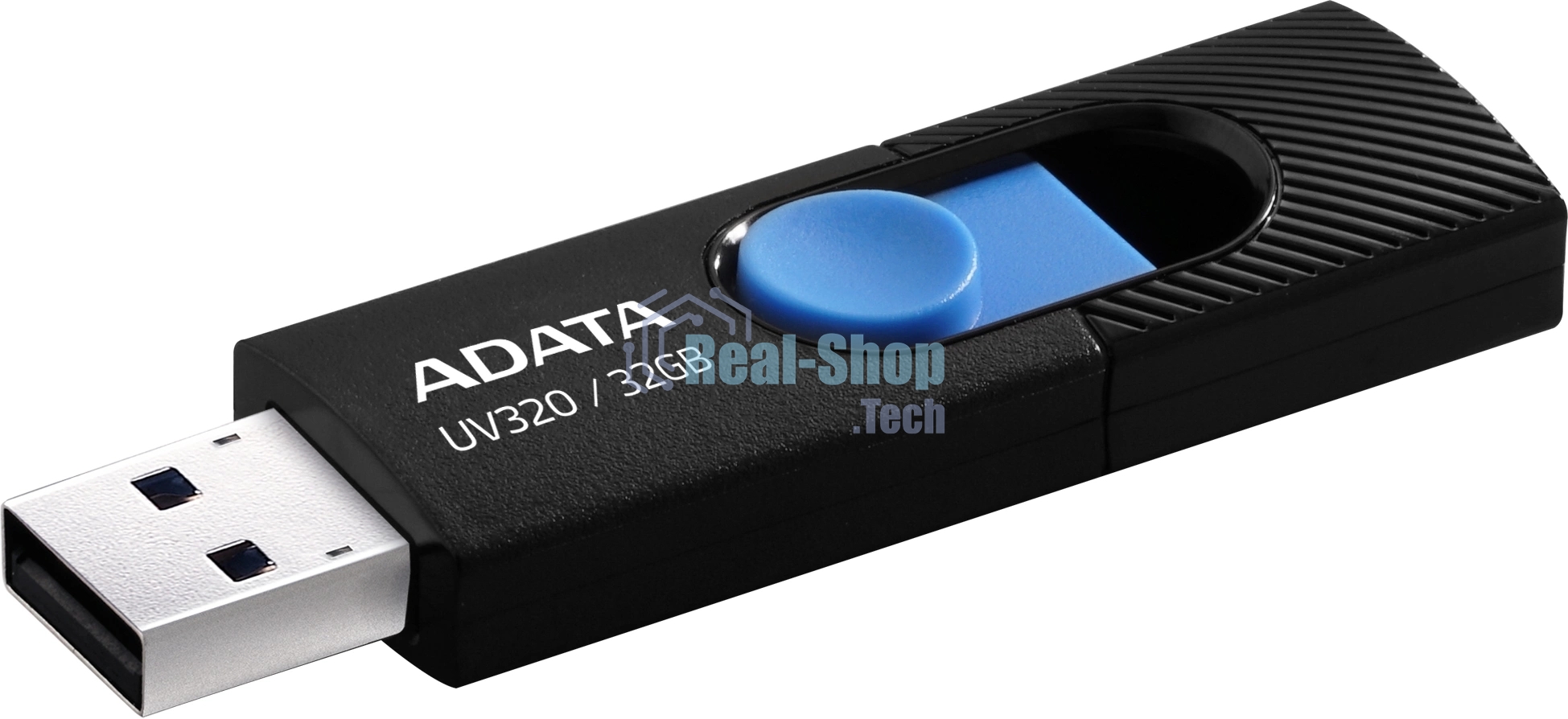 Флешка USB ADATA UV320 (AUV320-32G-RBKBL), 32Gb, USB 3.2 Gen 1, R/W 100/30, черный/голубой