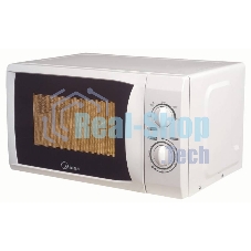Микроволновая печь Midea MM720CFB белый, 20 л, 700 Вт, переключатели - поворотный механизм