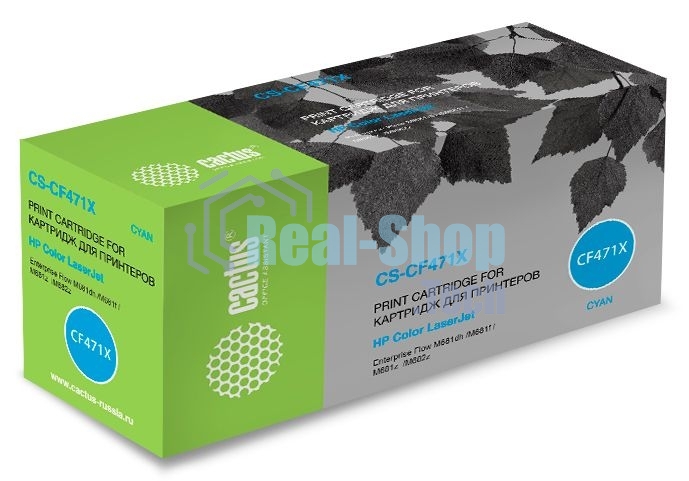 Картридж лазерный Cactus CS-CF471X голубой (23000 стр.) для HP Color LJ Enterprise Flow M681dh/M681f/M682z
