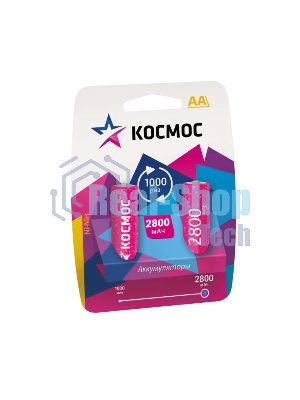 Аккумулятор Космос KOCR6NIMH2800MAH2BLR6 NiMn 2800мА·ч BP-2(блист.2шт.) ЦЕНА ЗА 1 шт