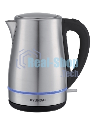 Чайник электрический Hyundai HYK-S3020 1.7л. 2200Вт серебристый матовый/черный (корпус: металл)