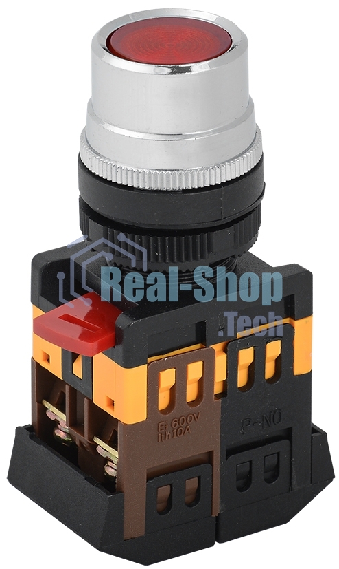 Кнопка ABLF-22 красный d22мм неон/240В 1з+1р IEK