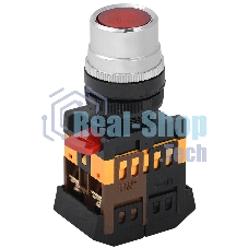 Кнопка ABLF-22 красный d22мм неон/240В 1з+1р IEK