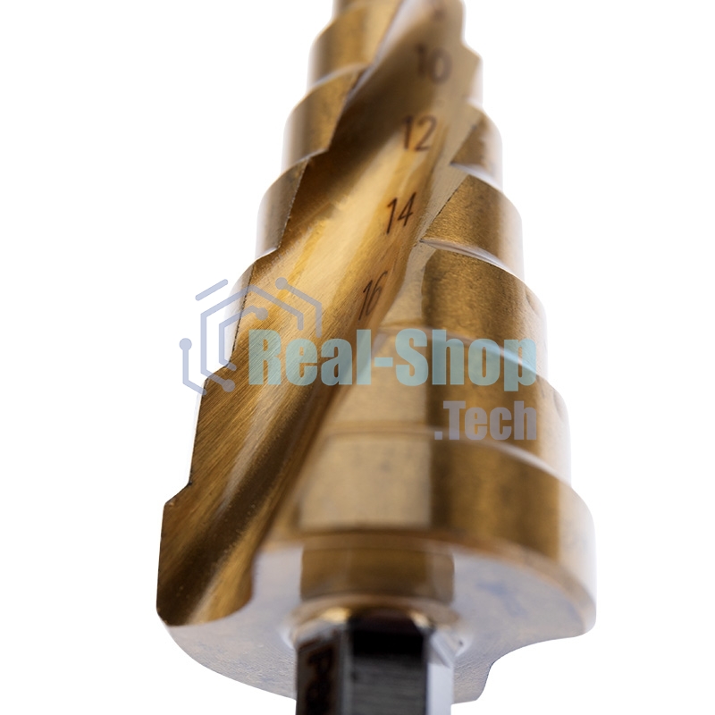 Сверло по металлу ступенчатое Kranz ТИТАН 4,0-20,0 мм 76 мм 65 HRC Р6М5 TiN