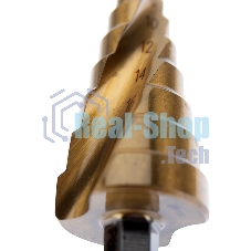 Сверло по металлу ступенчатое Kranz ТИТАН 4,0-20,0 мм 76 мм 65 HRC Р6М5 TiN