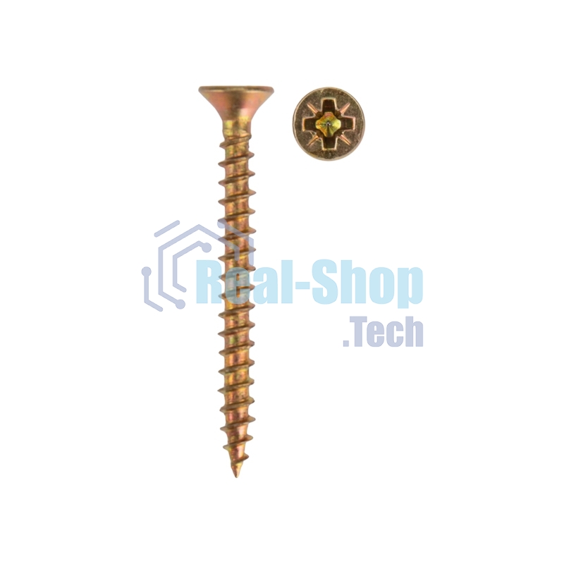 Саморез универсальный Kranz 3х30, желтый цинк, пакет (20шт.)