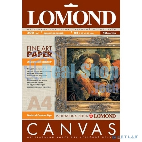 Холст Lomond 0908411 A4/300г/м2/10л./белый матовое лен для струйной печати
