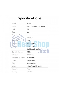 Мультифункциональный хаб Vention USB Type C 8 в 1