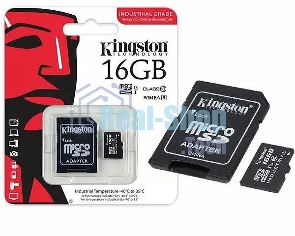 Флеш карта microSDHC 16Gb Class10 Kingston SDCIT2/16Gb Industrial Temperature Class UHS-I, адаптер в комплекте
