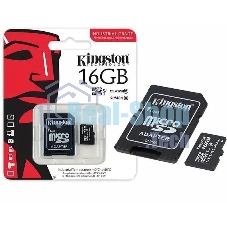 Флеш карта microSDHC 16Gb Class10 Kingston SDCIT2/16Gb Industrial Temperature Class UHS-I, адаптер в комплекте