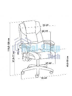 Кресло Cactus CS-CHR-OC02M-BK черный, экокожа