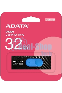 Флешка USB ADATA UV320 (AUV320-32G-RBKBL), 32Gb, USB 3.2 Gen 1, R/W 100/30, черный/голубой