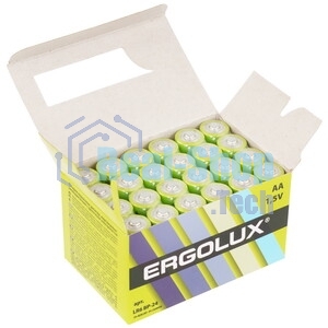 Элемент питания алкалиновый Ergolux LR6 Alkaline BP-24 (уп.24шт)