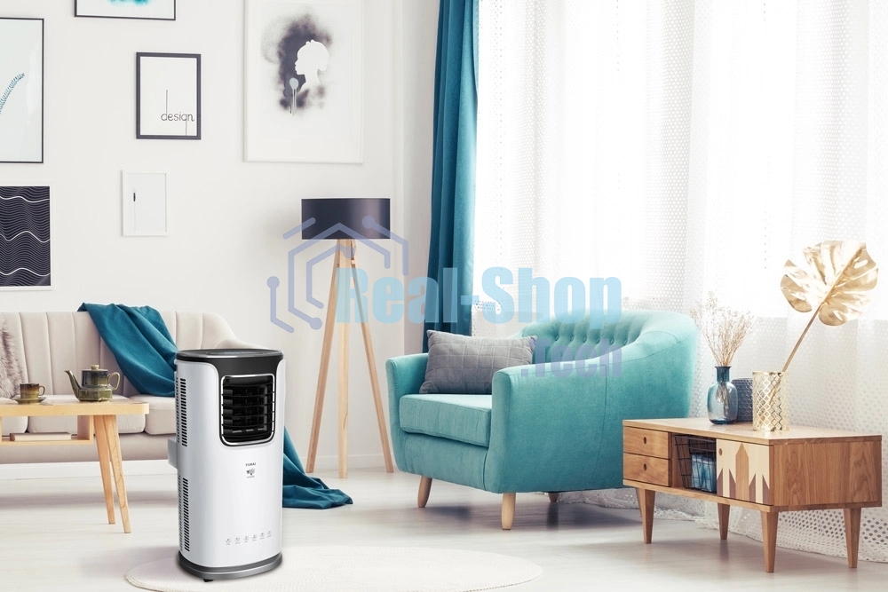 Кондиционер мобильный FUNAI JASMINE MAC-JS30CON03 9500 BTU, 20 м², 55 дБ, охлаждение, осушение, белый