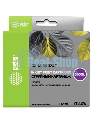 Картридж струйный Cactus CS-LC565XLY желтый (14,4 мл) для Brother MFC-J2510