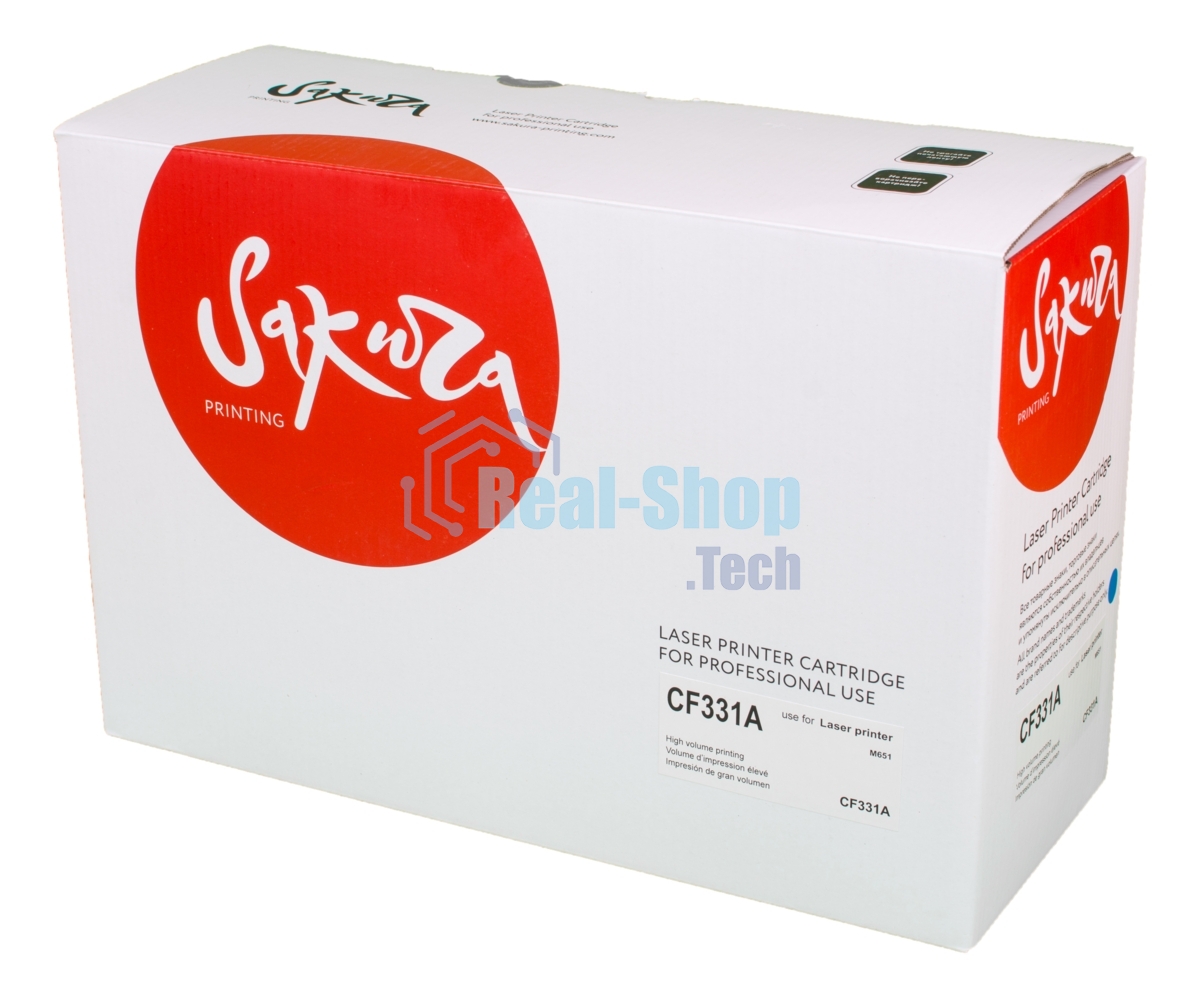 Картридж лазерный Sakura CF331A для HP LJ M651, M651DN, M651N, M651Xh, синий, 15 000 к.