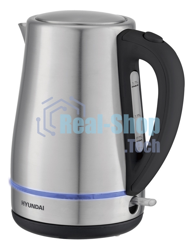 Чайник электрический Hyundai HYK-S3020 1.7л. 2200Вт серебристый матовый/черный (корпус: металл)