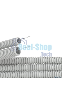 Труба гофрированная ПВХ d16 мм тяжелая с протяж. сер. (уп. 100 м) ДКС 91516