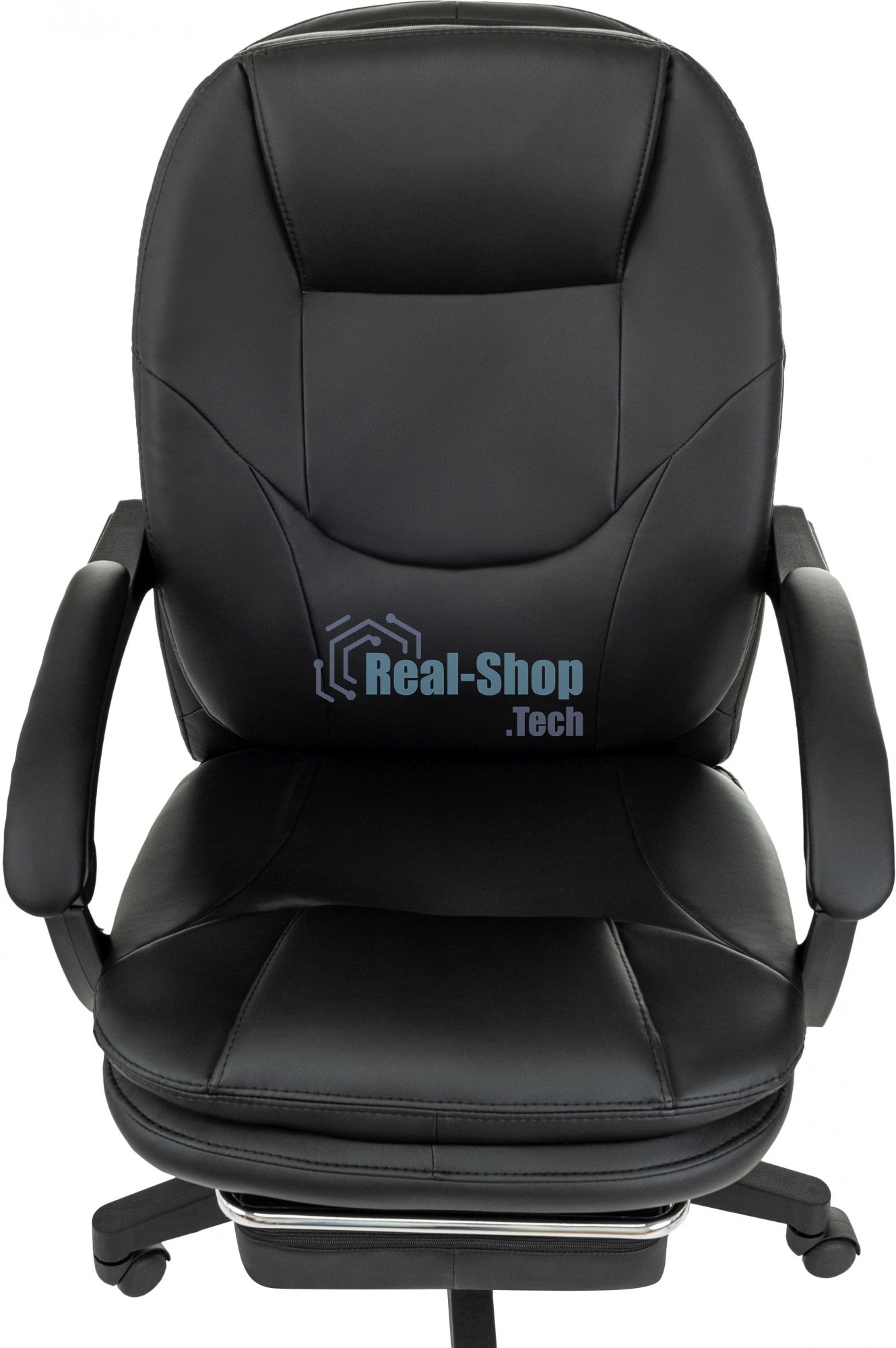 Кресло руководителя Бюрократ CH-868N-F черный, эко.кожа, крестов. пластик, подст. для ног