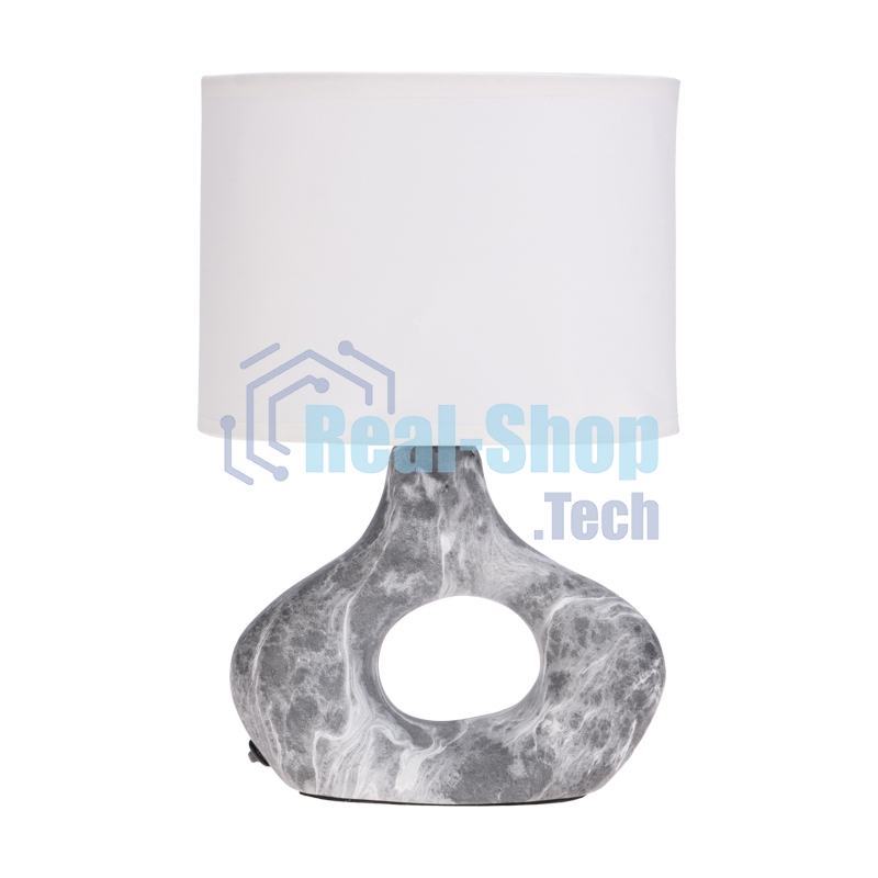 Светильник декоративный настольный Форте, основание кольцо под черный мрамор, белый абажур, цоколь Е27, 60Вт