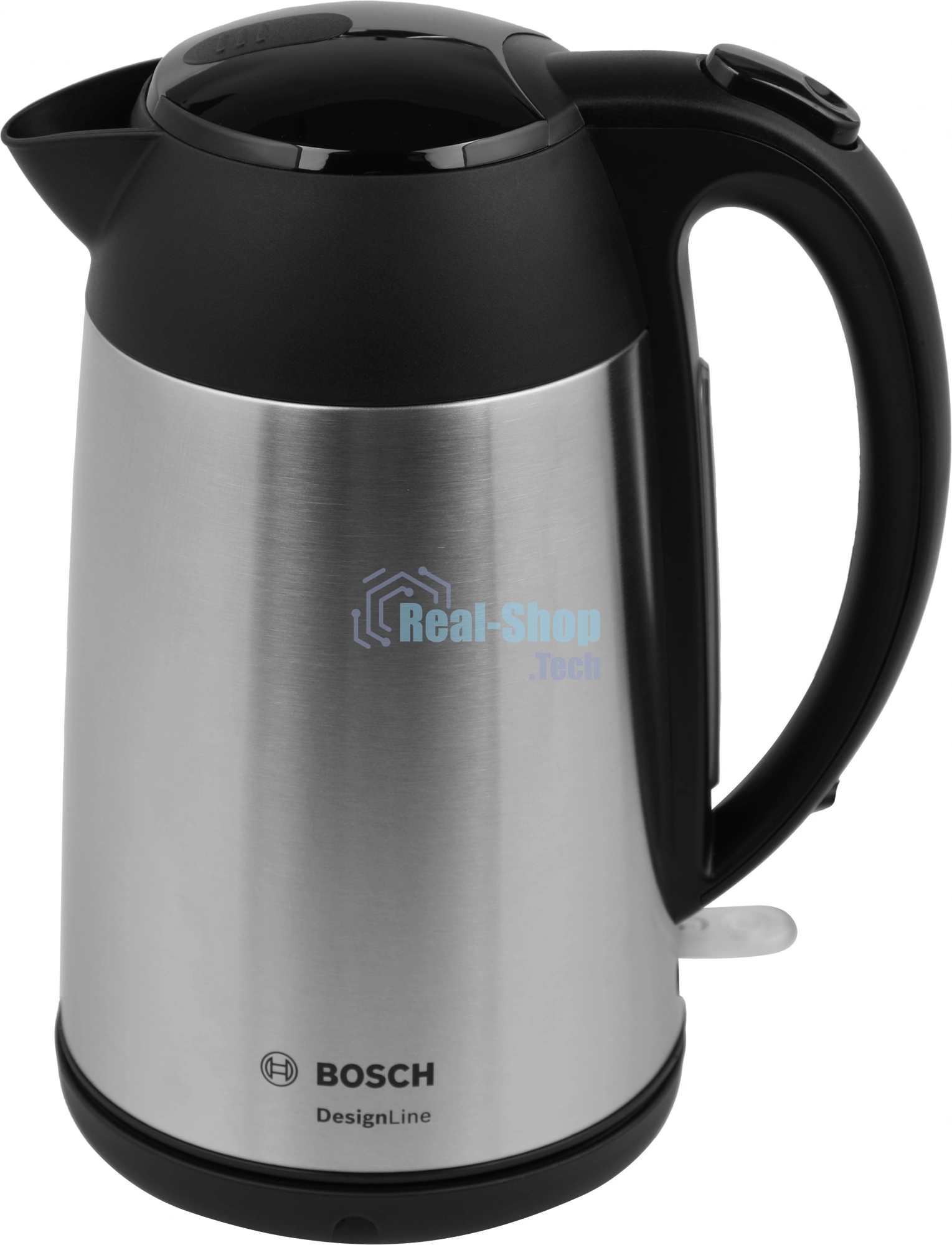Чайник электрический Bosch TWK3P420 черный, 1.7 л, 2400 Вт, скрытый нагревательный элемент