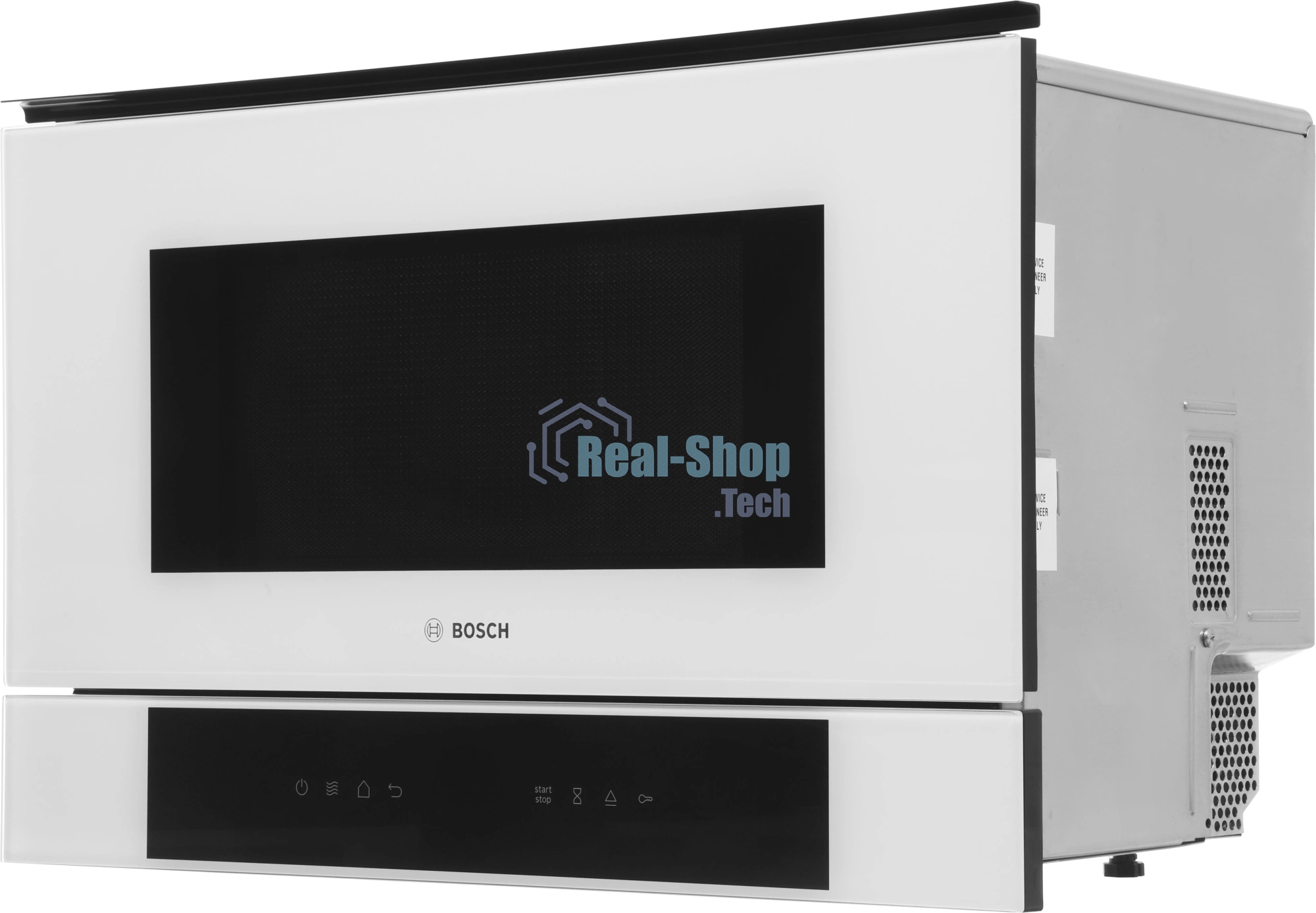 Встраиваемая микроволновая печь Bosch BFL7221W1 белый, 21 л, 900 Вт, переключатели - сенсор, поворотный механизм