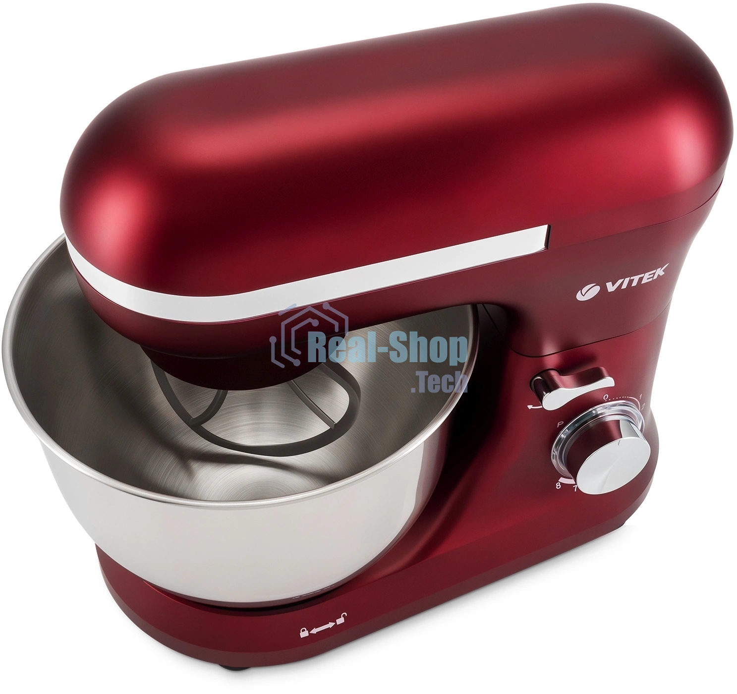 Миксер Vitek VT-PM0111 красный, стационарный, 1500 Вт, 4.5 л, 8 скоростей