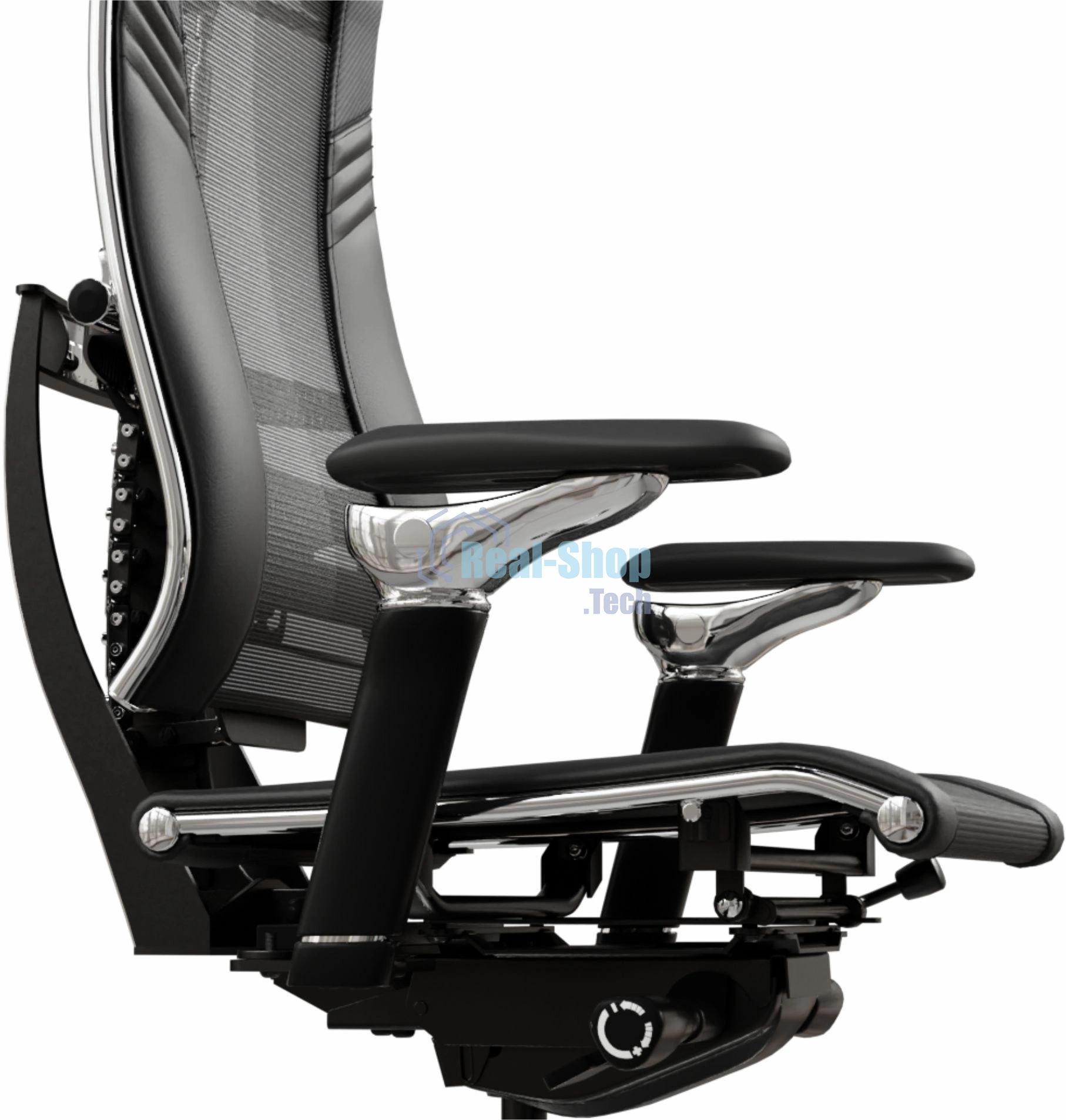 Кресло руководителя эргономичное Метта Yoga Spine Triumph B2 (Черный CC.50.15.13A) Infinity Easy Clean экокожа/сетка с подголов. крестов. алюминий хром