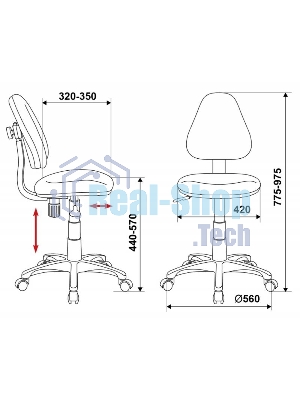 Кресло детское Бюрократ KD-4/TW-55 голубой TW-55