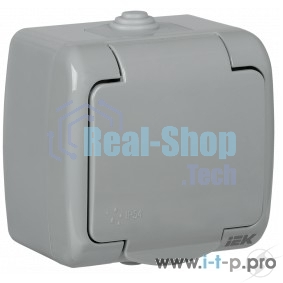 Розетка Iek ERA12-K03-16-54 РСш12-2-А 1-ая с з/к откр. уст. 16А IP54 AQUATIC