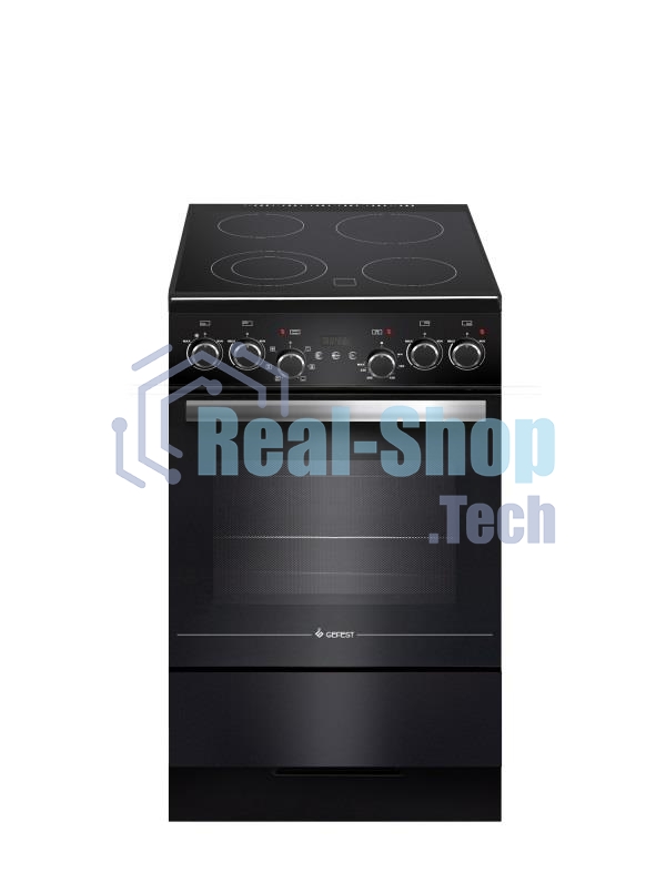 Плита электрическая Gefest ЭП Н Д 5560-03 0057 черный, конфорок 4 электрических, духовка 55 л, 50 см x 85 см x 58.5 см