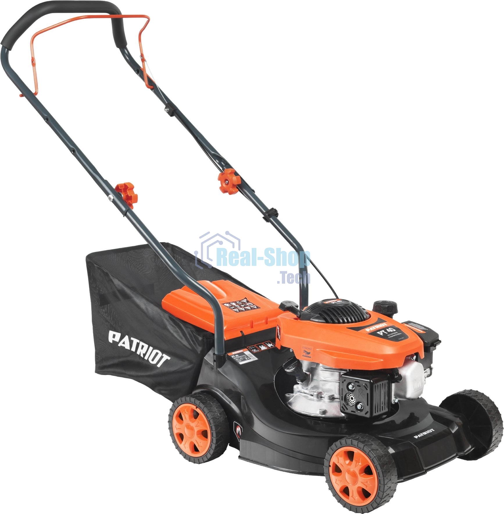 Газонокосилка бензиновая PATRIOT PT 40, 130сс, 3,5 л.с., 40 см, 35л. трав., пластик. дека,
