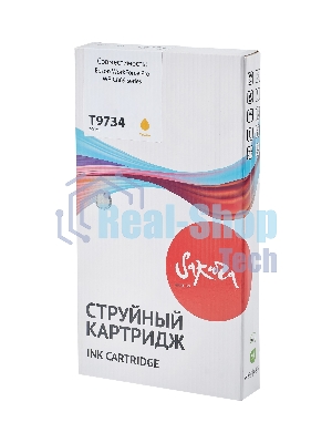 Контейнер с чернилами Sakura C13T973400 (T9734 Y) для Epson, желтый, 22000 к.