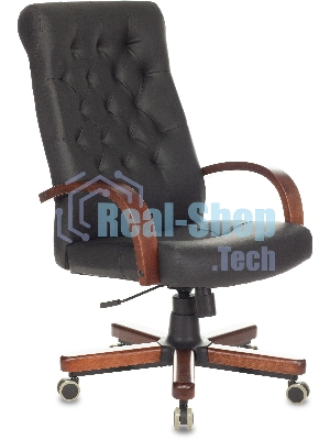 Кресло Бюрократ T-9928WALNUT/ECO черный, экокожа