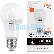 Лампа светодиодная Gauss Elementary 23210LED A60 E27 10W 3000K 1/40