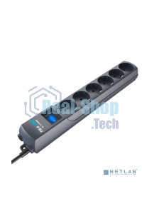 Сетевой фильтр Surge protector Pilot S Max (5 euros + 1GP), 15A/3.5kVA, automatic, 1.8 m, graphite