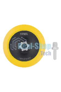 Тарелка опорная для дрели и УШМ Denzel с липучкой, 115 мм, мягкая, с адаптером c М14 на d8