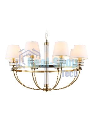 Люстра Ambrella light LH71253/8 BS/WH латунь/белый E14/8 max 40W D870*990