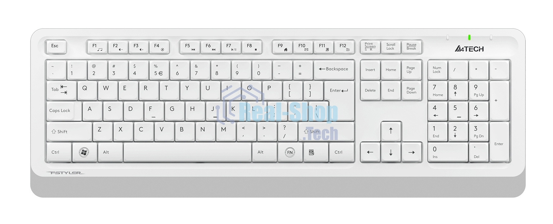 Комплект клавиатура+мышь A4Tech FStyler FG1010S беспроводной, USB, 2000 DPI, белый/серый