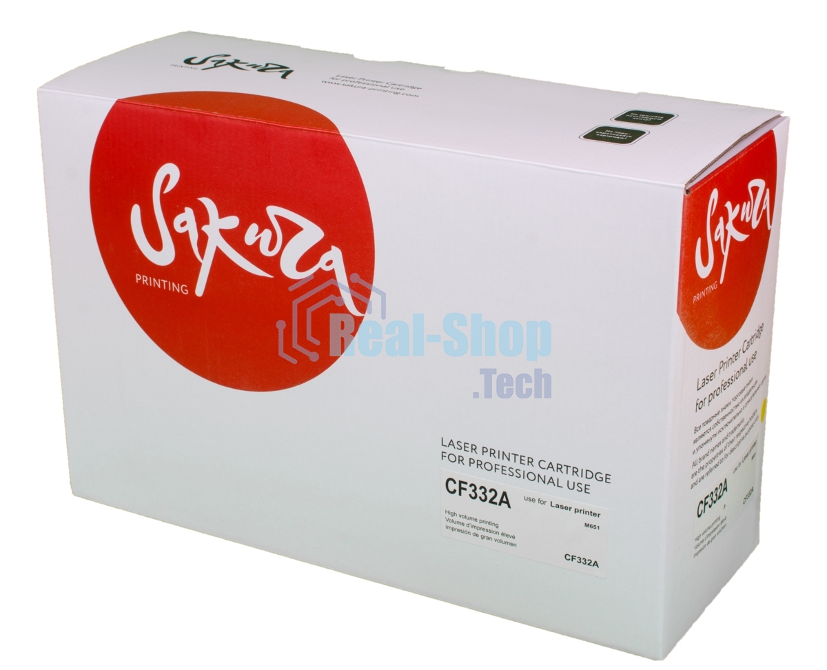 Картридж лазерный Sakura CF332A для HP LJ M651, M651DN, M651N, M651Xh, желтый, 15 000 к.