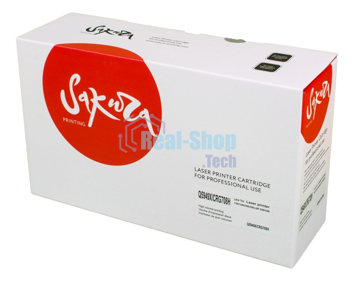 Картридж лазерный Sakura Q5949X/CRG708H для HPLaserJet 1320/1320n/1320nw/1320t/1320tn/M3390mfp/M3392mfp, Canon LBP3300/3330/3360, черный, 6000 к.