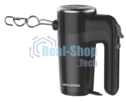 Миксер Willmark WHM-7003 (500Вт, 6 скоростей, насадки для взбивания/для теста, черный)