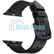 Комбинированный ремешок Lyambda Antares кожа/силикон для Apple Watch 38/40 мм LWA-10-40-BK черный